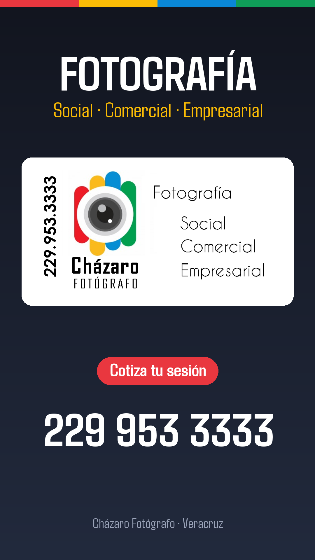 Anuncio para historia de Cházaro Fotógrafo